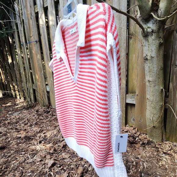 *NWT* XXL Sonoma Goods For Life Collared Sweater Vest Red & white - Picture 5 of 12